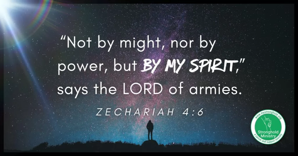 Not by might, nor by power, but by My Spirit! Bible verse - Zechariah 4:6